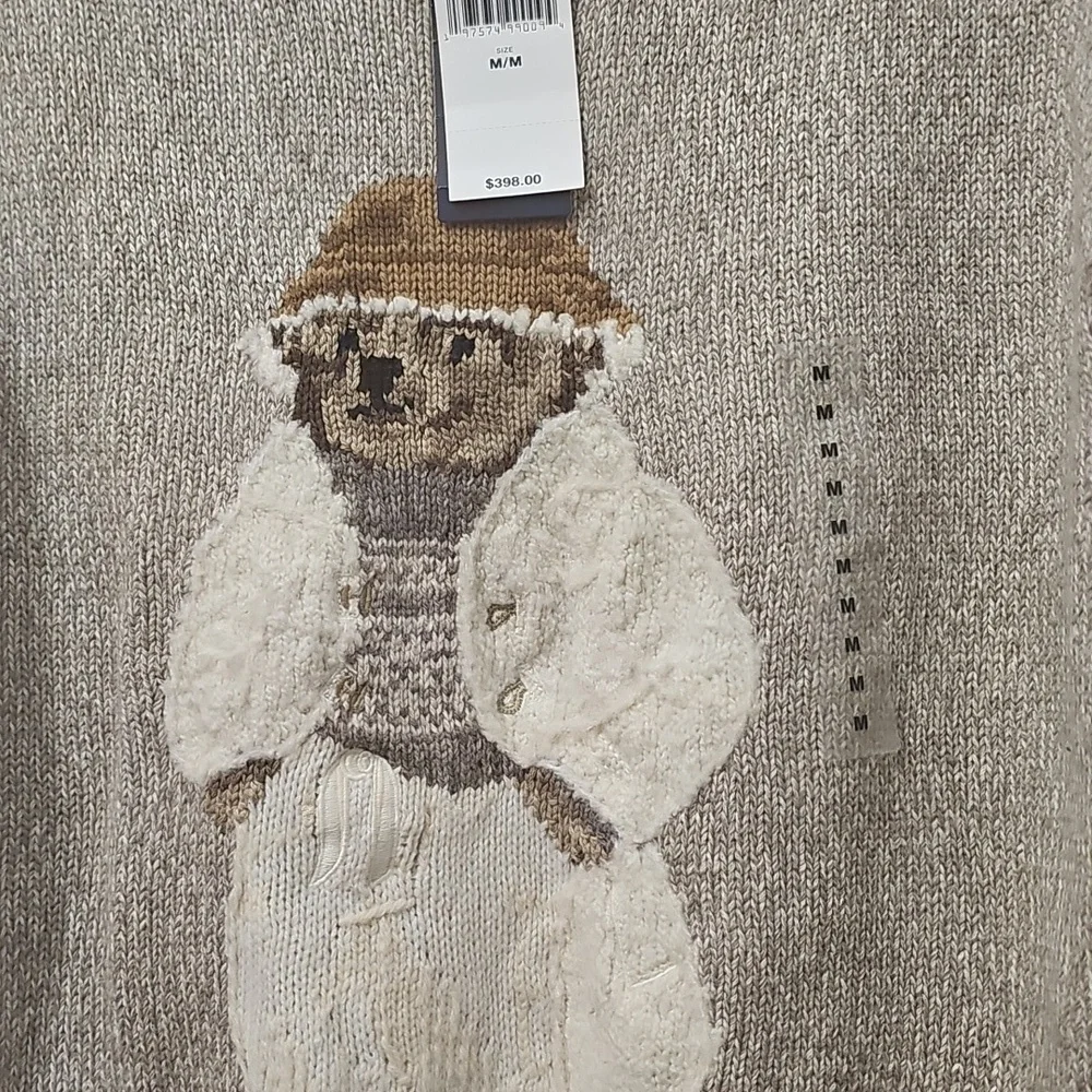 Polo by Ralph Lauren Tan Sweater with Bear Motif - Picture 4 of 6